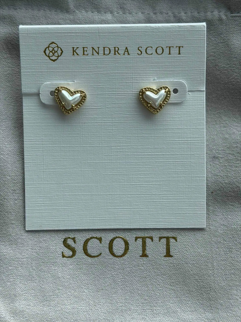 Kendra Scott white heart earrings